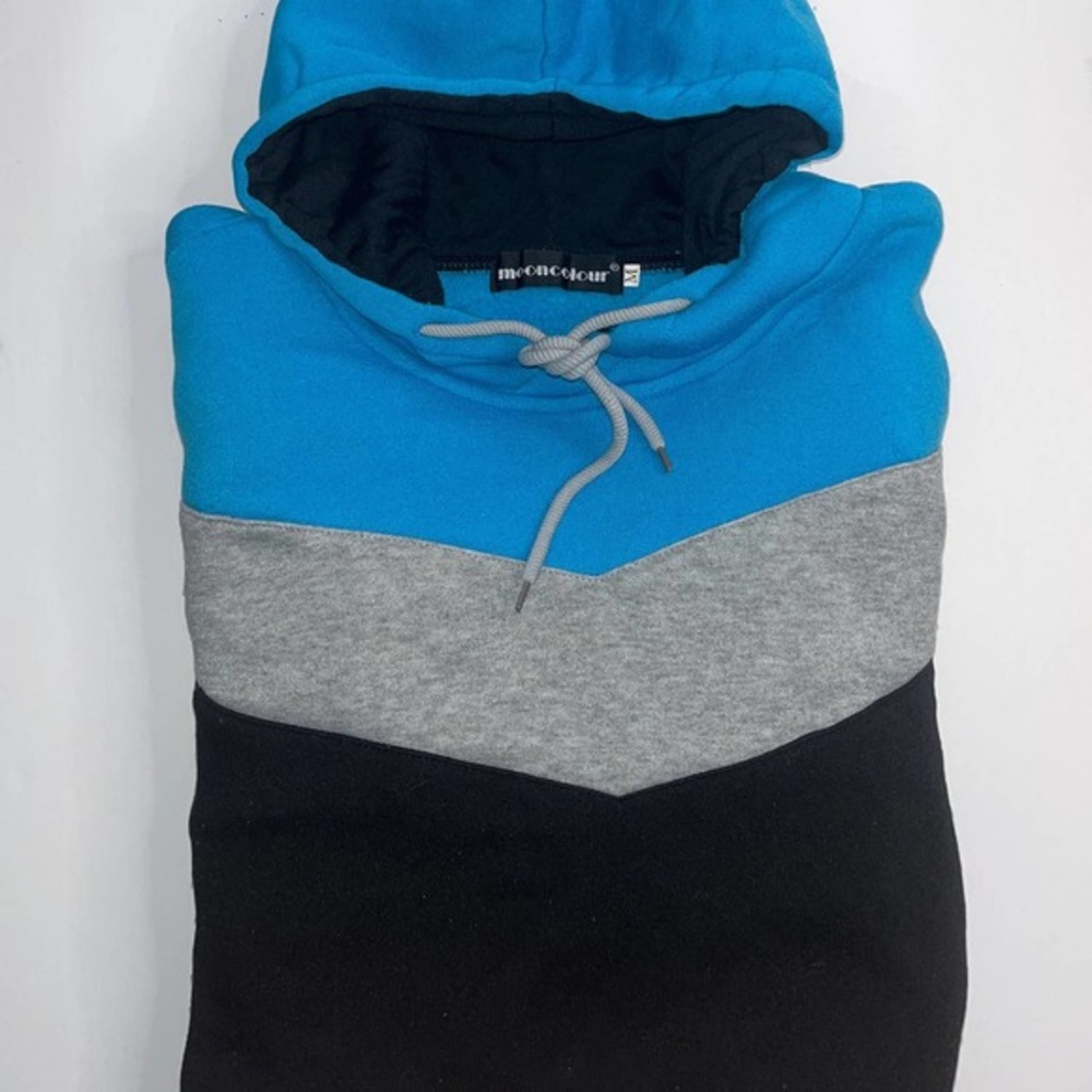 Mooncolour Color Block Hoodie, Medium,‎ Drawstring, Kangaroo Pouch, Gently Used